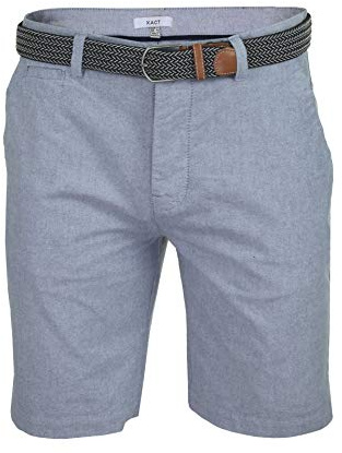 Xact Mens Cotton Oxford Chino Shorts with Belt, Regular Fit