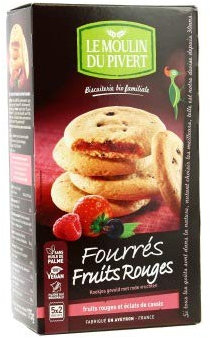 MOULIN DU PIVERT Biscuits Fourrés Fruits Rouges 175G Bio -