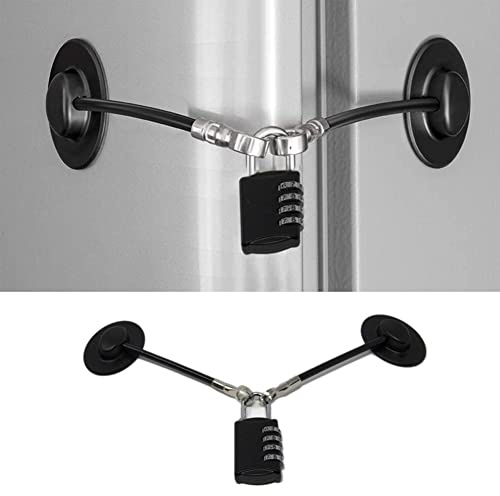 HURAD Homy Verrou de sécurité pour réfrigérateur avec cadenas, serrure de sécurité pour congélateur, serrure de réfrigérateur pour enfant, serrure de tiroir