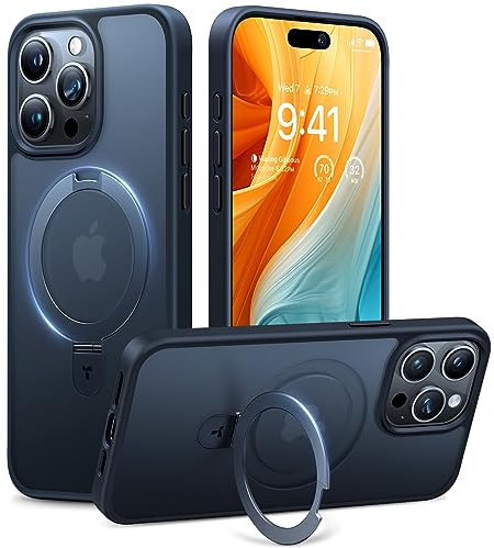 TORRAS Ostand Q1 Guardian für iPhone 14 Pro Max Hülle für MagSafe (Nr.1 Magnetkraft, Unsichtbarer Ständer, Militärischer Schutz) Stoßfest Handyhülle iPhone 14 Pro Max Case All-in-One Schwarz