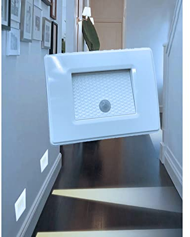 Partenopea® Luce faretto segnapasso ad incasso parete muro con sensore di movimento 220v 1,3W compatibile scatola 503 illuminazione luce a Led (Bianco luce fredda 6500k)
