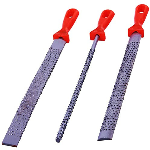 3 pcs Carbon Steel Rasp File Set New Carpenter Wood Tools Flat Half Round 8 Inch Professional Workshop DIY 200MM UK Free P&P