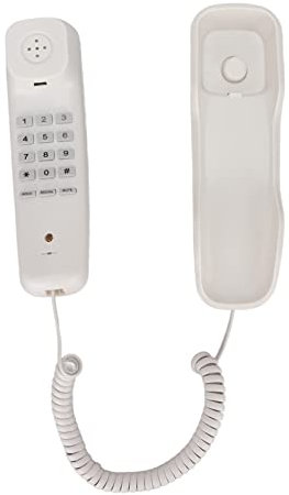 Schnurgebundenes Telefon Zur Wandmontage für das Home-Office-Hotel mit Wahlwiederholungs-Stummschaltung (Weiss)