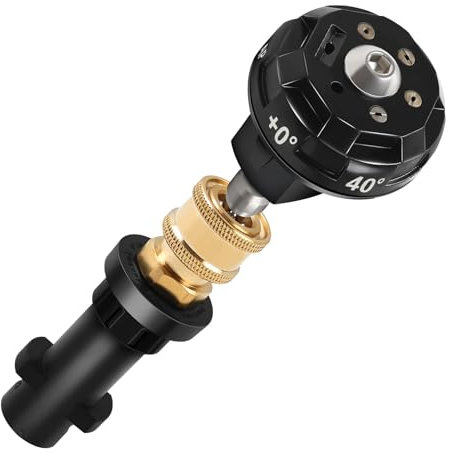 MaxAwe 6-in-1 High Pressure Rotating Turbo Nozzle Adapter for Karcher K2 K3 K4 K5 K6 K7, 1/4 Inch Quick Connect Socket Brass for Duct Hoses, Multifunctional Adjustable Foam Lance Pressure Washer Gun
