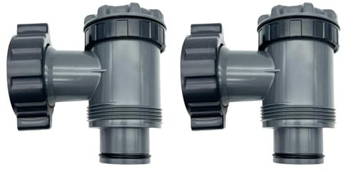 Pool Abflussventil, Pool Ventil für Oberirdischen Pool, Ein-Aus-Kolben Kolbenventil Pool Ersatzteile,Pool Zubehör für Intex/Bestway/Coleman/Hnemix Pool,Absperrventil Ersatzteile für Poolpumpen (2, B)