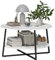 HOMCOM 2-Tier Round Coffee Table with Storage Shelf, Living Room Table with Marble Effect Top and Steel Frame, White