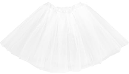 Tabanzhe Tutu Skirt for Girls,Layered Tulle Ballet Tutu Skirt,Elastic Fluffy Dance Costume for Princess Party Dress Birthday Stage Performance(White)