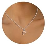 HSWYFCJY Bokstavhalsband A-Z för kvinnor guld silver rostfritt stål halsband för kvinnor personliga initialer namn halsband hjärta hänge smycken gåvor för kvinnor flickor, Argento-C