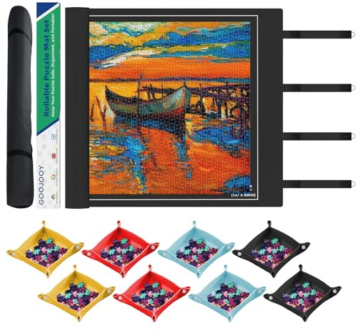GOOJOOY Puzzlematte 2000 Teile, 118X80cm Premium Gummi Puzzle Aufbewahrung, Puzzlematten Rolle für 1000 1500 Teile, Das Ideale Puzzle-Zubehör für Puzzle-Liebhaber