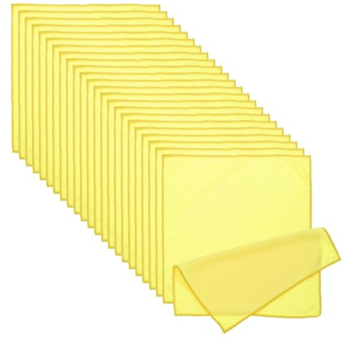 PATIKIL Paño Limpieza para Gafas 11.81 x 11.81, 24 Pcs Paños Microfibra para Limpiar Gafas Suaves Y Absorbentes para Lentes Cámara Gafas Pantallas Teléfonos Dispositivos, Amarillo