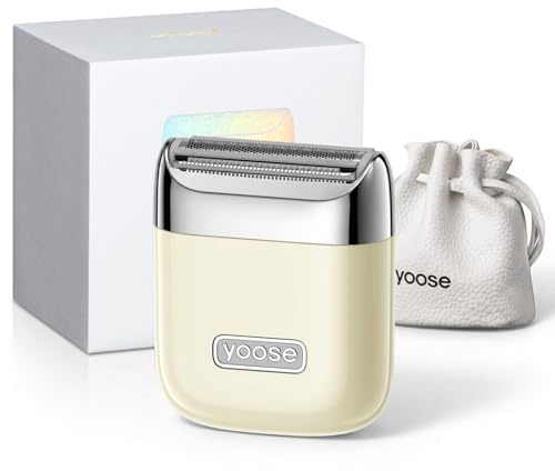Yoose rasoio elettrico donna, corpo in ABS IPX7 depilatore corpo donna (ricarica USB-C, pettine per trimming, molteplici modalità di rasatura), regolo portatile (bianco)