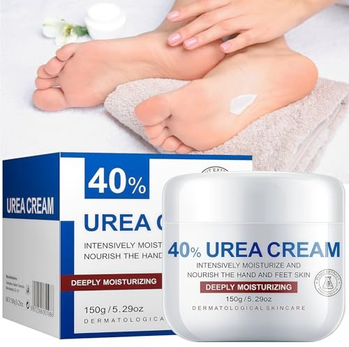 150g Crema Piedi Urea 40% Idratante e Riparatrice per Piedi Secchi Screpolati,Mani e Talloni, Ammorbidisce Calli,Multiuso per Gomiti e Ginocchia,Secchi Screpolati per Mani, Talloni, Unghie e Ginocchia
