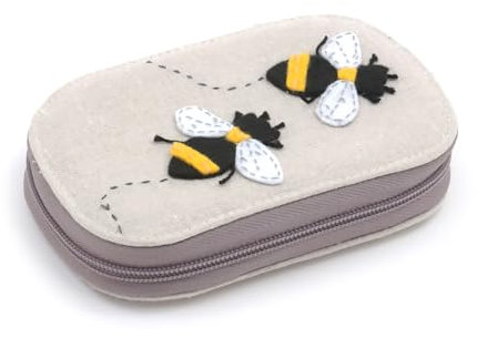 Hobby Gift Gefülltes Nähset – Reise-Nähset mit Reißverschluss – 2,5 x 14 x 9 cm – Applikation Biene