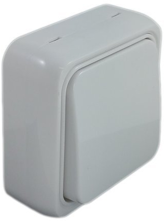 SPIN Interruttore slim a 1 livello, stile moderno, bianco, interruttore a parete, isolamento in plastica resistente al fuoco