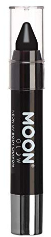 Moon Glow, Neon-UV-Lackstift-Körperkreide für Gesicht und Körper (Schwarz, 1 Stück)
