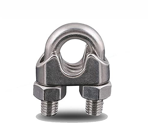 SUPERTOOL Drahtseil-Clip, 304 Edelstahl, Drahtseilklemmen, Kabel-Clip zum Be- und Entladen von Waren, Hissmaschinen usw, silber