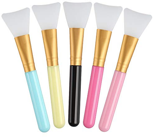 Dadabig 5 Stück Gesichtsmaske Pinsel, Silikon Schlammmasken Bürste Kosmetik Maskenpinsel Masken Schönheits Werkzeug für Körperbutter Applikationswerkzeug Gesichtsmaske, Augenmaske oder DIY (5 Farben)