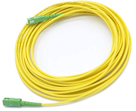 PRENDELUZ Cavo Fibra Ottica Universale Colore Giallo- SC/APC a SC/APC monomodale simplex 9/125, Compatibile conTelecom italia, Windtre, Iliad, Vodafone, Tiscali, Fastweb. (15 metri)