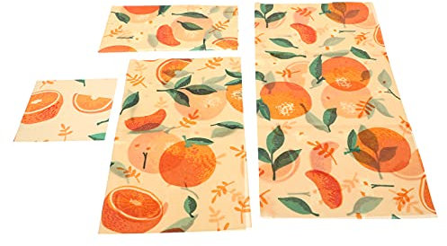 Cabilock 3sheets Organic Beeswax Food Wrap Reusable Beeswax Cloth for Sandwiches Fruits