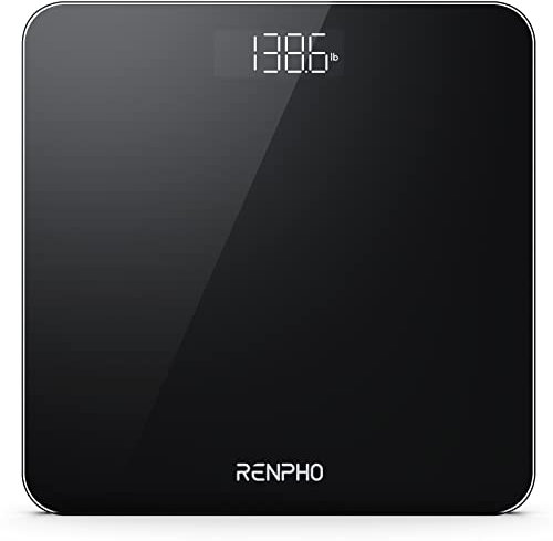 RENPHO Digitale Personenwaage für Körpergewicht, Personenwaage Elektronische Personenwaage mit Hochpräzisen Sensoren für Fitness, Sofortablesung, Wiegen in kg/lb/st, Große 280 x 280 mm Plattform