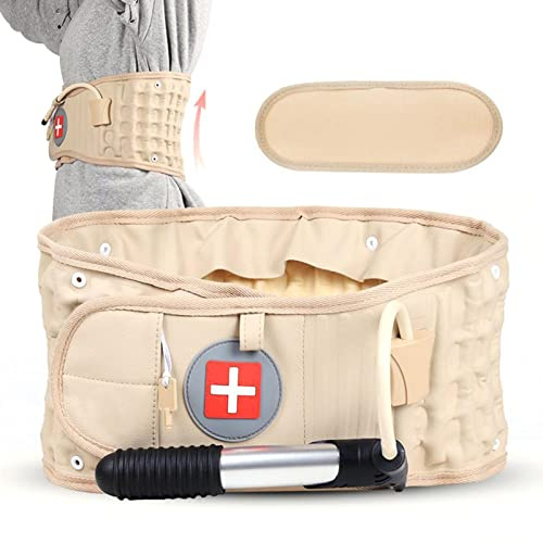 Cinturón lumbar hinchable, cinturón de apoyo para la espalda, cinturón de descompresión para la cintura, cinturón de descompresión que puede aliviar el dolor de espalda, reduce la fatiga muscular,