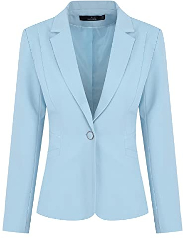 YUNCLOS Blazer Femme Casual Business Un Bouton Veston Femme OL Bureau Affaires Veste De Costume Décontracté,Bleu,L