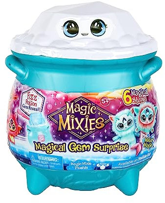 Magic Mixies Caldero mágico mágico de Agua Sorpresa de Gema mágica: Revela un Peluche mixie no electrónico y un Anillo mágico con una revelación desplegable del caldero Efervescente, Multicolor,