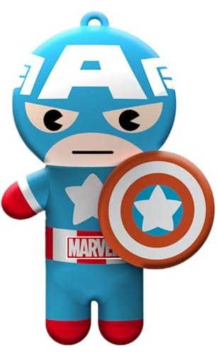 Lip Smacker Marvel Collection, Captain America Aromatisierter Lippenbalsam für Kinder mit Schlüsselanhänger, Feuchtigkeitsspendend und Erfrischend, 1 Stück