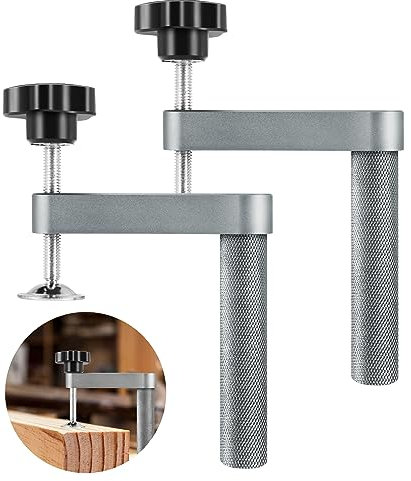 Hepzest 2 Stück 20mm Tischklemmen, Desktop-Schnellspanner, Einstellbare Schnellspannklemme, Aluminiumlegierung Desktop-Schnellspanner für Holzschnitzerei, Meißeln, Schleifen