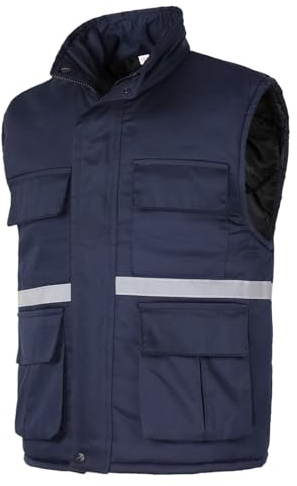 Yukirtiq Mens Hi Viz Visibility Jacket Workwear Padded Gilet Vest Winter Workwear Waistcoat Bodywarmer Sleeveless Work Coat Hi Vis Body Warmers for Men