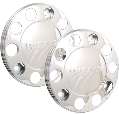2 piezas tapacubos llanta cubierta de perno de rueda para Iveco pulido camión 22,5 acero inoxidable