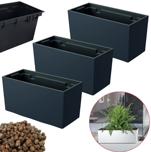 DIKEL Gracia Tubus Pot de Fleurs Rond sur Pieds - DGTL200 + Argile expansée 1l - 195x195x365mm - Blanc