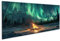 islandburner Bild auf Leinwand Schöne Polarlichter, strahlende Aurora Borealis, winterliche Atmosphäre A Bilder Wandbilder Poster