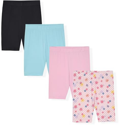 Star Ride Kids Girls Bike Shorts – Multipack Soft Stretchy Polyester Activewear in Fun Prints & Colors (Asst 3, 10-12)