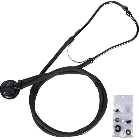 Stetoscopio a due teste, stetoscopio meccanico, stetoscopio a doppia testa, stetoscopio professionale cardiologia, stetoscopio tester strumento, nero