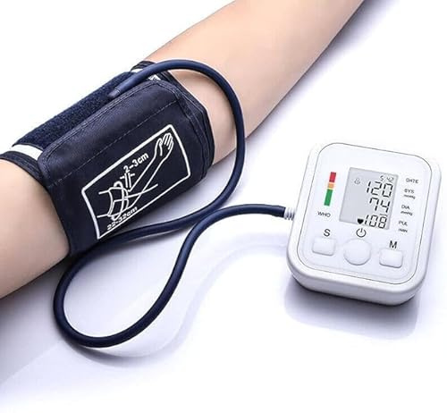 Blood Pressure Monitors Large Cuff Blood Pressure Machine Medical BP Monitor, Upper Arm BP Cuff for Home Use Heart Rate Hypertension BP Monitor with LCD & Accurate Results & Memory