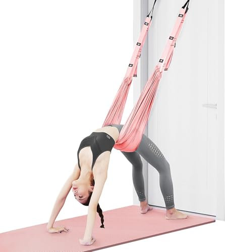Aerial Yoga Hängematte, Yoga Schaukel aus Nylon Anti-Schwerkraft Hängematte, Yogagurt Beinstretcher Hochelastischer Stretching Band für Fitness Ballett Pilates Spagat Gymnastik