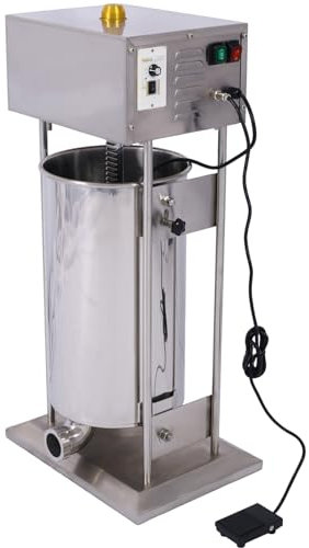 Insaccatrice elettrica per Salsicce efficiente da 30 Litri - Acciaio Inossidabile, Controllo della velocità variabile, Funzionamento a Pedale
