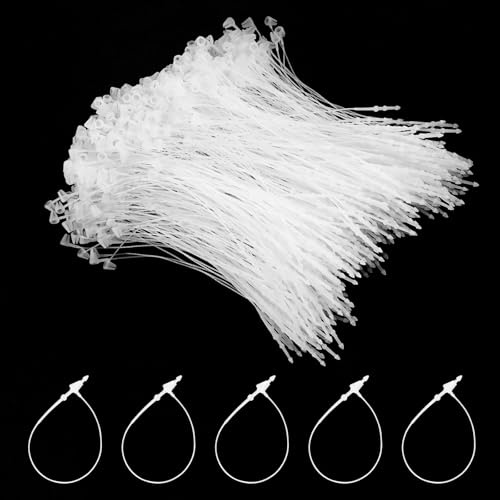 Flintronic 1000PCS Attache Etiquette Vetement, Attaches Étiquette Transparent, Attache Plastique Etiquettes Vetement avec Fermoir Verrou, pour Étiquettes de Prix Vêtements, Chaussures, Accessoires