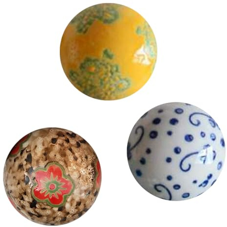 Lot de 3 boules flottantes en céramique pour décoration d'aquarium ou table basse