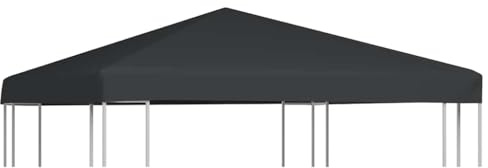Mokuyary Reservöverdrag för trädgårdspaviljong ersättningsöverdrag för paviljongtak antik lusthus markis 310 g/m² 3 x 3 m grå