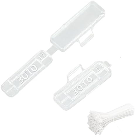 Lot de 50 étiquettes de câble, étiquettes avec serre-câbles transparents, clip d'étiquetage de câble, étiquettes de câble, marqueur de câble, pour l'étiquetage et le tri des câbles type (3010)