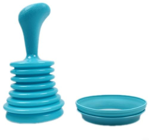 Desatascador de drenaje para fregadero de cocina y baño con fuelle manual para eliminar bloqueos de manera efectiva (azul)
