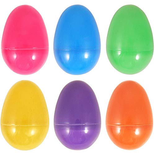 6 x Large Assorted Colour Fillable Plastic Surprise Easter Eggs - Fill With Easter Hunt Gifts And Chocolate
