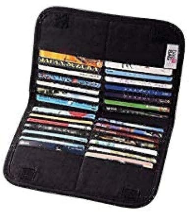 iN. Slim credit card holder wallet, Gift card display case, Minimalist light thin card storage case rfid blocking for men & women, with 28 slots in black