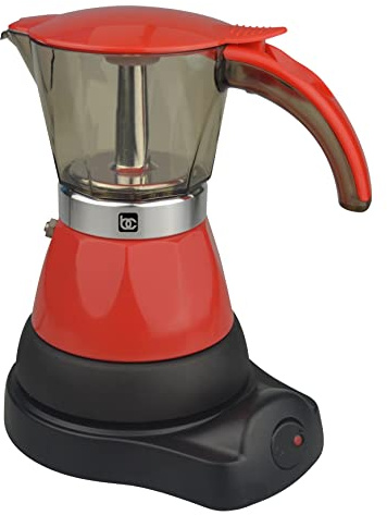 Bene Casa - Electric Espresso Maker 1-3 Cup Red, Cafetera Electrica Roja de 3 Tasa Model BC-95514.