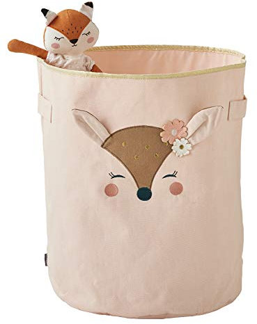 Vertbaudet Großer Kinderzimmer Aufbewahrungskorb ,,Reh rosa ONE SIZE