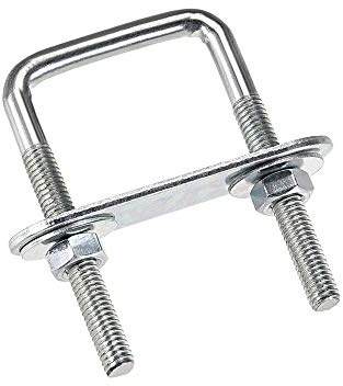 sourcing map Cuadrados U Pernos 1-3/8 (35 mm) Interior Ancho Carbono Acero M6 con Tuercas, Marco Placa, Redondas Arandelas