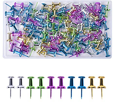 100Stk Reißnagel Mehrfarbig, Pinnwandnadeln, Pinnwandnadel in Diaboloform, Karte Nagel Reißzwecke, Nadeln Pushpins, Reissnägel Reißbrettstifte Heftzwecken für Wandkarten Fotos Bulletin Board