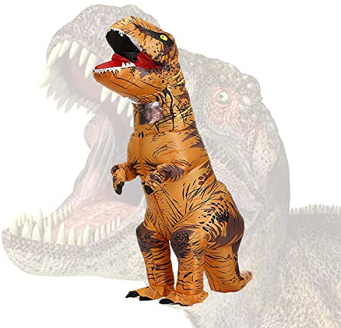 BAJENA - Disfraz, de dinosaurio, hinchable, para adulto y niño, para Halloween, fiesta, carnaval o navidad, para hombres y mujeres (110-150 cm)